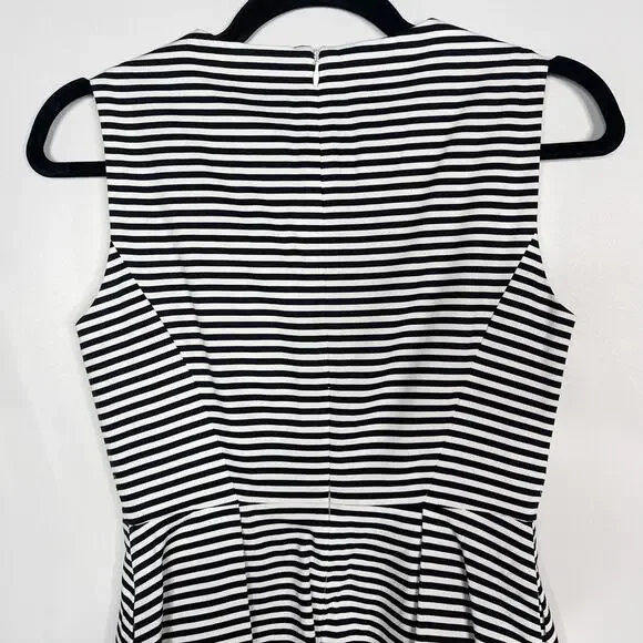 Kate Spade Saturday 00 Black White Pencil Striped Let Loose Fit and Flare Dress - Picture 7 of 13